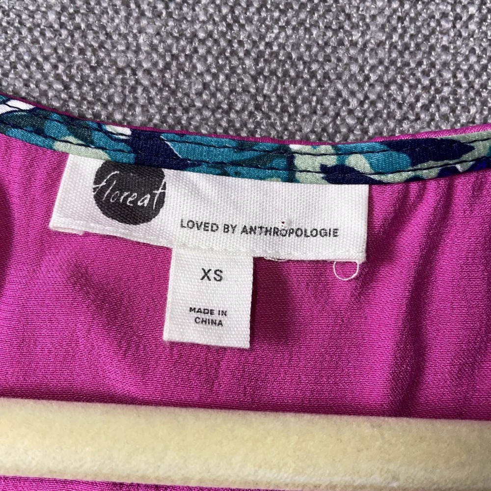 Floreat by Anthropologie Tank Top Womens XS Pink Summer Wear Scoop Neck Pullover - Picture 3 of 9